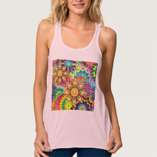 Hippie Groovy Techno Psychedelic Thunder_Cove Tank Top (Vorderseite)