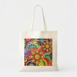Hippie Groovy Techno Psychedelic Thunder_Cove Tragetasche