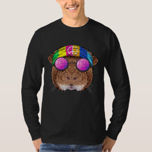 Hippie Guinea Schweinefleisch Liebe Friedenszeiche T-Shirt