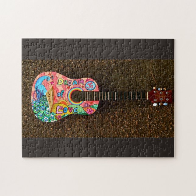HIPPIE GUITAR ACCOUSTIQUE JIGSAW PUZZLE (Horizontal)