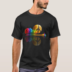 Hippie Guitar Moon Gitarrist Musiker Peace Sign R T-Shirt
