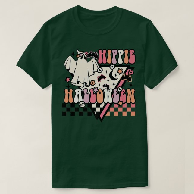 Hippie Halloween Ghost 60er 70er Costume Groovy Sp T-Shirt (Design vorne)