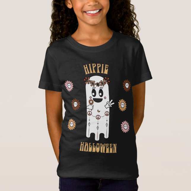 Hippie Halloween Ghost Kids' T-Shirt (Vorderseite)