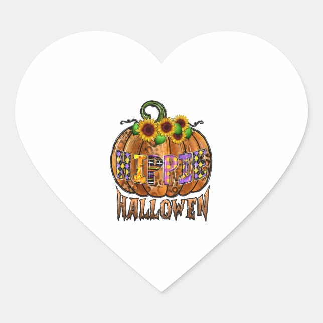 Hippie Halloween Herz-Aufkleber (Vorderseite)
