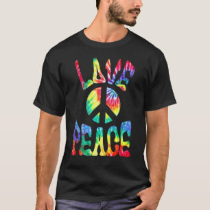Hippie Halloween Kostüm Friedenszeichen Liebe 60er T-Shirt