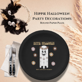 Hippie Halloween Niedlich Ghost Round Pappteller