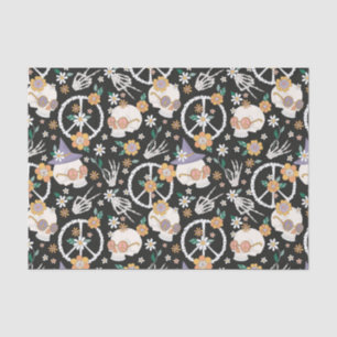 Hippie Halloween Skulls und Blume Muster Seidenpapier