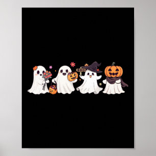 Hippie Halloween Süßer Geist Boo Gruselige Saison Poster