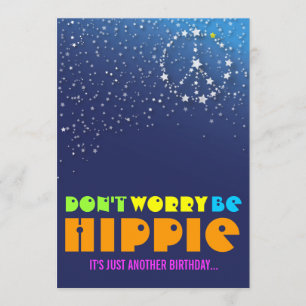 Hippie Happy 75. Geburtstagsfrieden - Party Einlad Einladung
