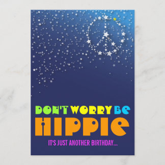 Hippie Happy 75. Geburtstagsfrieden - Party Einlad Einladung