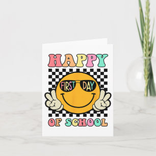Hippie Happy ersten Tag der Schule für Lehrer Kind Karte