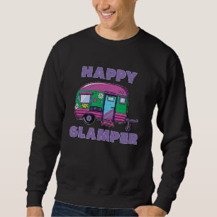 Hippie Happy Glamper Wohnwagen Leben Sweatshirt