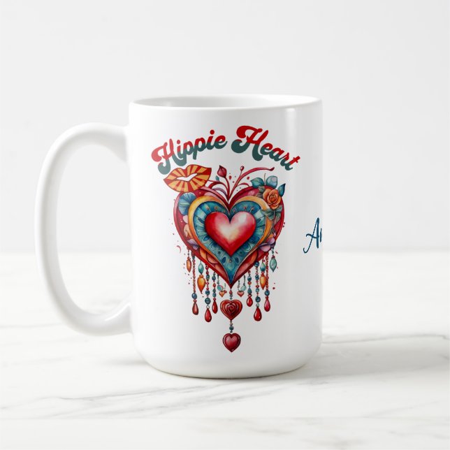 Hippie Heart Coffee 15 oz Tasse (Links)