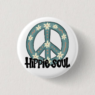 Hippie Hippy Soul Peace Sign Button