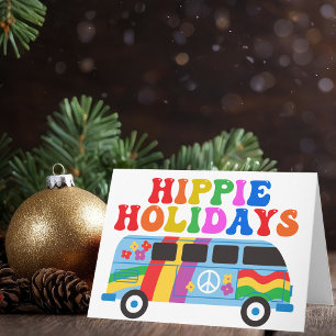 Hippie Holidays Cute Retro les années 70 Carte de 
