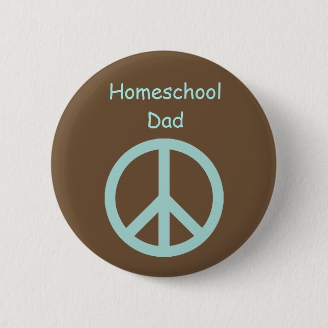 Hippie Homeschool Vater Peace Sign Button (Vorderseite)