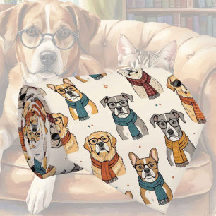 Hippie-Hund-mit-Brille-Illustrationen Krawatte