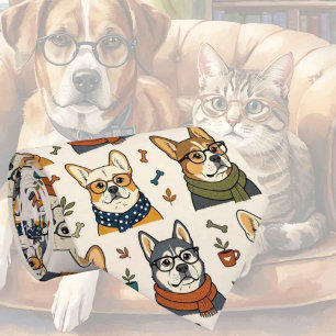 Hippie-Hund-mit-Brille-Illustrationen Krawatte