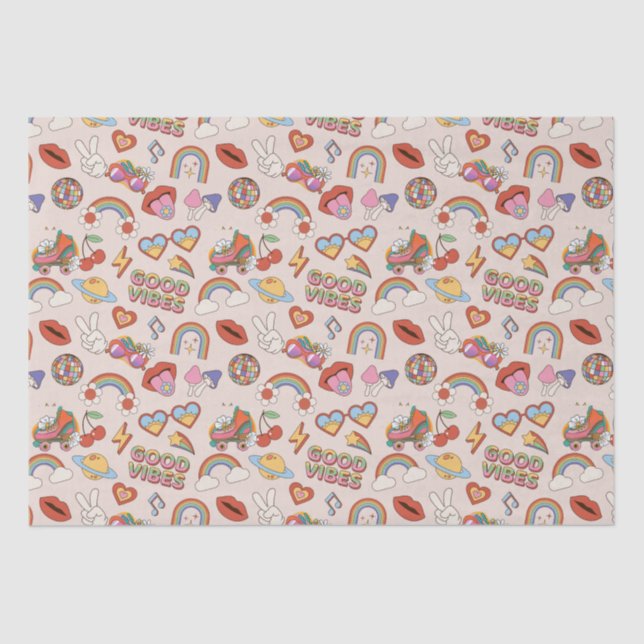 Hippie Icons Muster Seidenpapier (Vorderseite)