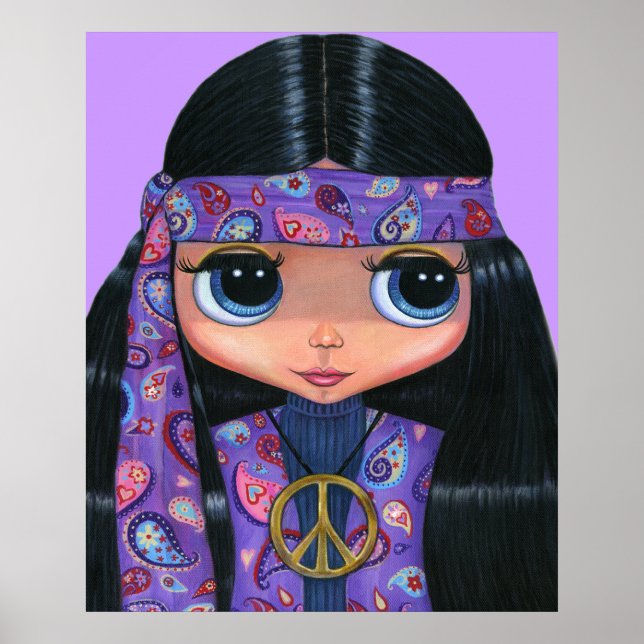 Hippie in Paisley Poster (Vorne)