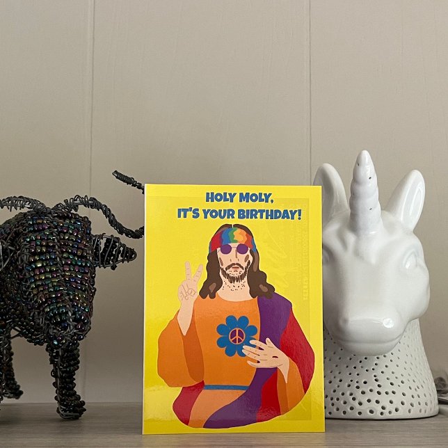 Hippie Jesus Custom Message Geburtstag Karte (Von Creator hochgeladen)