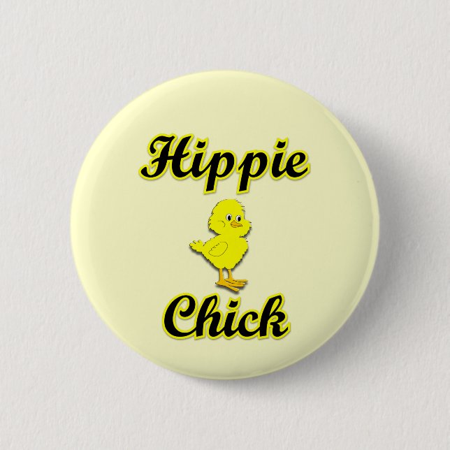 Hippie-Küken Button (Vorderseite)