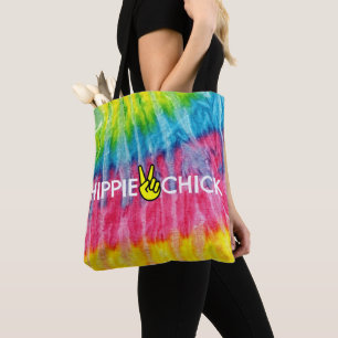 Hippie-Küken-Friedensgefärbte Krawatte Tasche