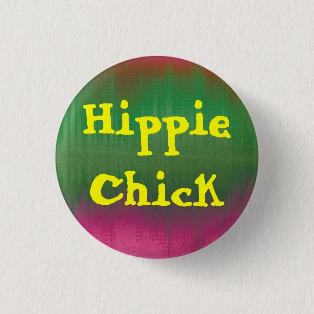 Hippie-Küken-Knopf Button (Vorderseite)