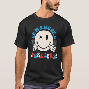 Hippie-Lächeln Gesicht Ermahgerd Funken 4. Juli T-Shirt