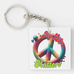 Hippie Liebe Frieden Leben Zählt Custom Schlüsselanhänger