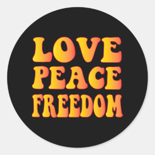 Hippie LIEBE PEACE FREEDOM 60er 70er Krawatte Die Runder Aufkleber
