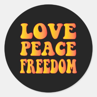 Hippie LIEBE PEACE FREEDOM 60er 70er Krawatte Die Runder Aufkleber