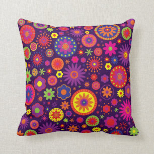 Hippie-lila Regenbogen-Blumen Kissen