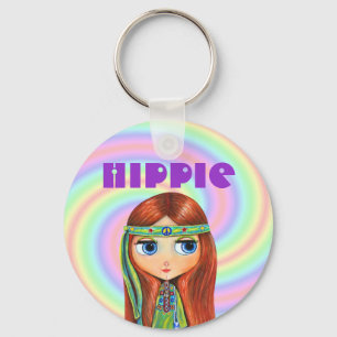 Hippie-Mädchen-Schlüsselanhänger Schlüsselanhänger