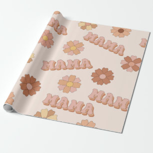 Hippie Mama nahtloses Muster. Groovy Hintergrund. Geschenkpapier