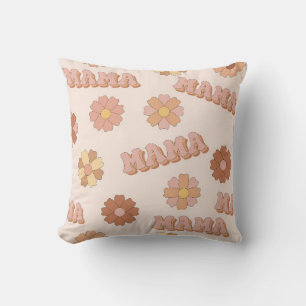 Hippie Mama nahtloses Muster. Groovy Hintergrund.  Kissen
