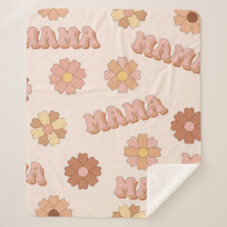 Hippie Mama nahtloses Muster. Groovy Hintergrund.  Sherpadecke