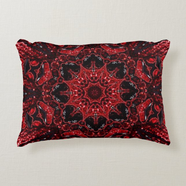 Hippie-Marokkaner-Maronwein bordeauxrot bohemig Zierkissen (Vorderseite)