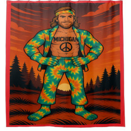 Hippie Michigan Man Duschvorhang