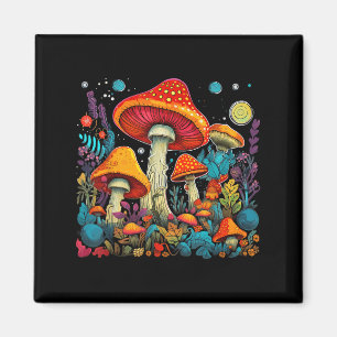 Hippie Mushrooms Psychedelic Forest Fungi Festival Magnet