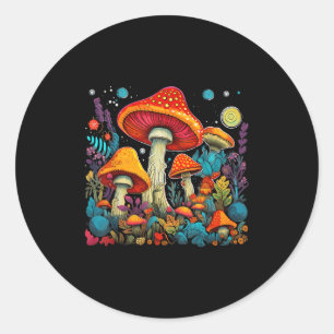 Hippie Mushrooms Psychedelic Forest Fungi Festival Runder Aufkleber