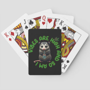 Hippie Opossum Stoned Vibes Lustiger Humor Cute Spielkarten
