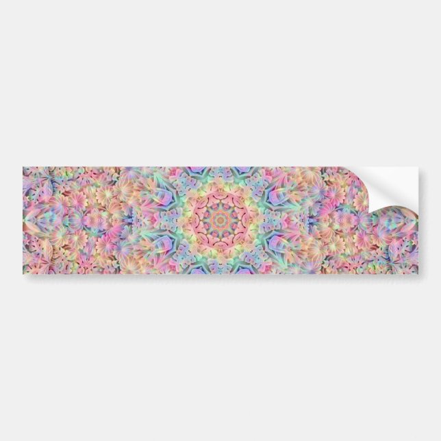 Hippie-PastellfarbVintages Fraktal-Kaleidoskop Autoaufkleber (Vorne)