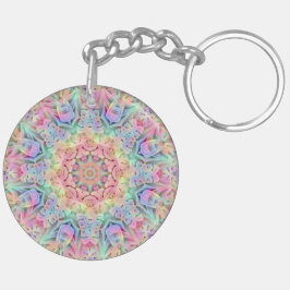 Hippie-PastellfarbVintages Fraktal-Kaleidoskop Schlüsselanhänger