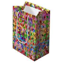 Hippie Peace farbenfroh Mittlere Geschenktüte
