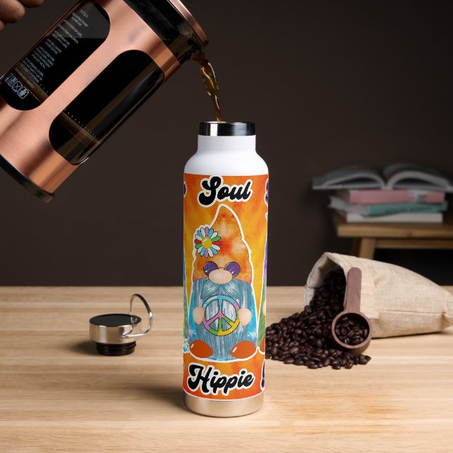 Hippie Peace Gefärbte Krawatte Gnomes Tumbler Flas Trinkflasche (Kaffee)
