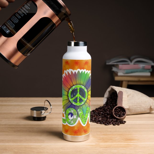 Hippie Peace Gefärbte Krawatte Liebe Tumbler Flasc Trinkflasche (Kaffee)
