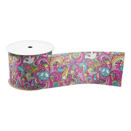 Hippie, Peace & Liebe Ribbon Satinband