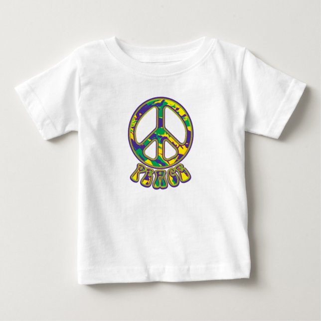 Hippie Peace Sign 60er 70er Baby T-shirt (Vorderseite)