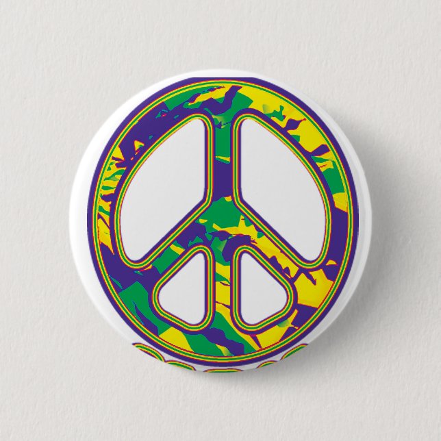 Hippie Peace Sign 60er 70er Button (Vorderseite)